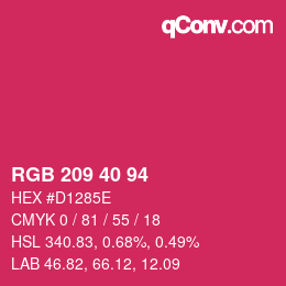 Color code: RGB 209 40 94 | qconv.com