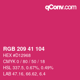 Farbcode: RGB 209 41 104 | qconv.com
