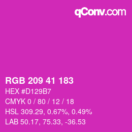 Color code: RGB 209 41 183 | qconv.com