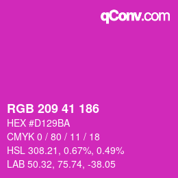 Color code: RGB 209 41 186 | qconv.com