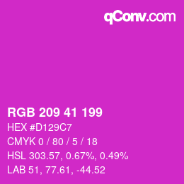 Color code: RGB 209 41 199 | qconv.com