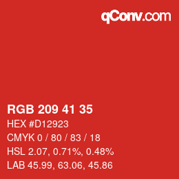 Farbcode: RGB 209 41 35 | qconv.com
