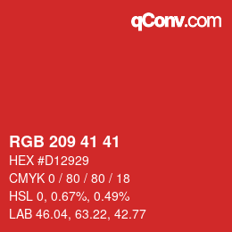 Color code: RGB 209 41 41 | qconv.com