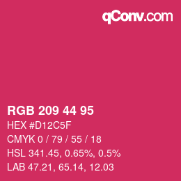 Color code: RGB 209 44 95 | qconv.com