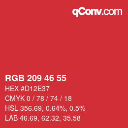 Color code: RGB 209 46 55 | qconv.com