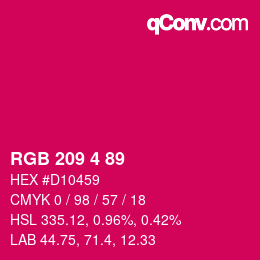 Color code: RGB 209 4 89 | qconv.com