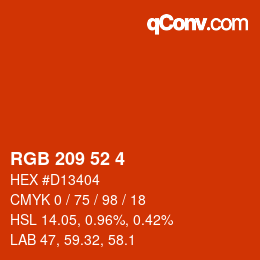 Color code: RGB 209 52 4 | qconv.com