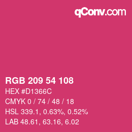 Color code: RGB 209 54 108 | qconv.com