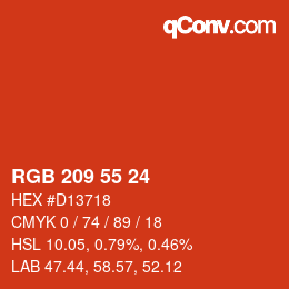 Color code: RGB 209 55 24 | qconv.com