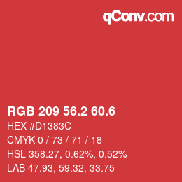 カラーコード: RGB 209 56.2 60.6 | qconv.com
