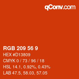 Color code: RGB 209 56 9 | qconv.com