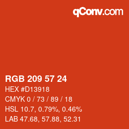 Color code: RGB 209 57 24 | qconv.com