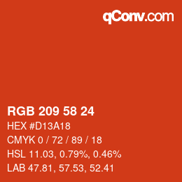 Color code: RGB 209 58 24 | qconv.com