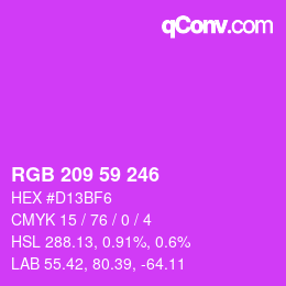 Color code: RGB 209 59 246 | qconv.com