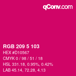 Color code: RGB 209 5 103 | qconv.com