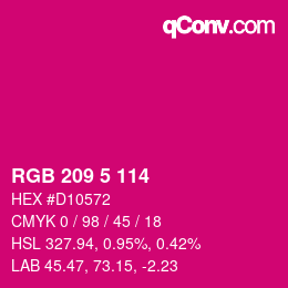 Color code: RGB 209 5 114 | qconv.com