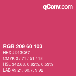 Color code: RGB 209 60 103 | qconv.com