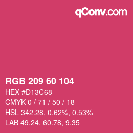 カラーコード: RGB 209 60 104 | qconv.com