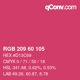 Color code: RGB 209 60 105 | qconv.com