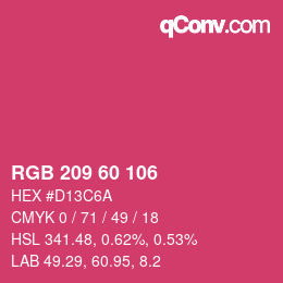カラーコード: RGB 209 60 106 | qconv.com