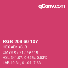 カラーコード: RGB 209 60 107 | qconv.com