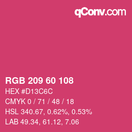 Color code: RGB 209 60 108 | qconv.com