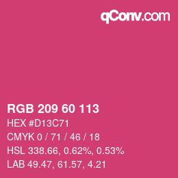 カラーコード: RGB 209 60 113 | qconv.com