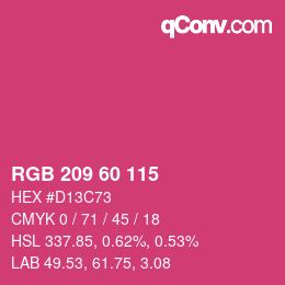 カラーコード: RGB 209 60 115 | qconv.com