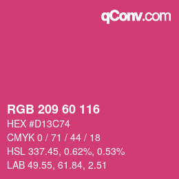 カラーコード: RGB 209 60 116 | qconv.com