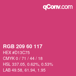 Código de color: RGB 209 60 117 | qconv.com