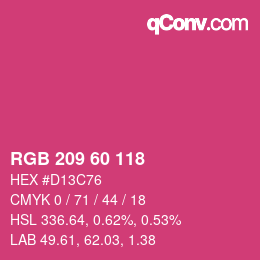 カラーコード: RGB 209 60 118 | qconv.com