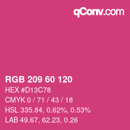 Color code: RGB 209 60 120 | qconv.com