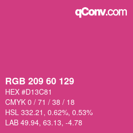 カラーコード: RGB 209 60 129 | qconv.com