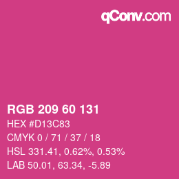 カラーコード: RGB 209 60 131 | qconv.com