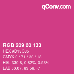 カラーコード: RGB 209 60 133 | qconv.com