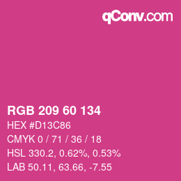 カラーコード: RGB 209 60 134 | qconv.com