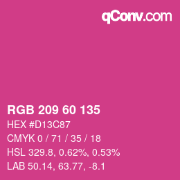 Color code: RGB 209 60 135 | qconv.com