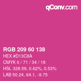 颜色代码: RGB 209 60 138 | qconv.com