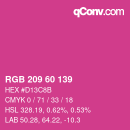 カラーコード: RGB 209 60 139 | qconv.com