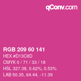 Color code: RGB 209 60 141 | qconv.com