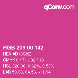 カラーコード: RGB 209 60 142 | qconv.com