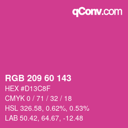 Color code: RGB 209 60 143 | qconv.com