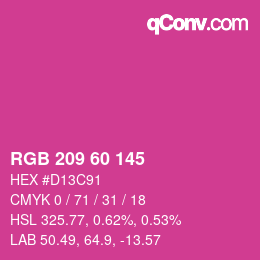 Color code: RGB 209 60 145 | qconv.com