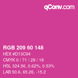 Color code: RGB 209 60 148 | qconv.com