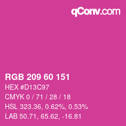 カラーコード: RGB 209 60 151 | qconv.com