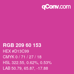 カラーコード: RGB 209 60 153 | qconv.com