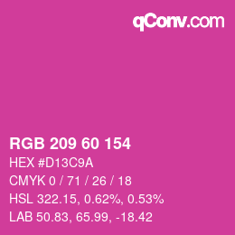カラーコード: RGB 209 60 154 | qconv.com