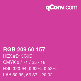 カラーコード: RGB 209 60 157 | qconv.com
