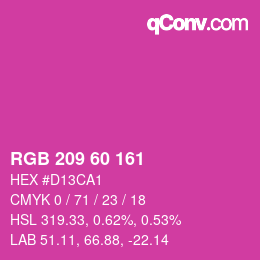 カラーコード: RGB 209 60 161 | qconv.com