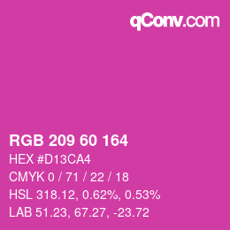 カラーコード: RGB 209 60 164 | qconv.com